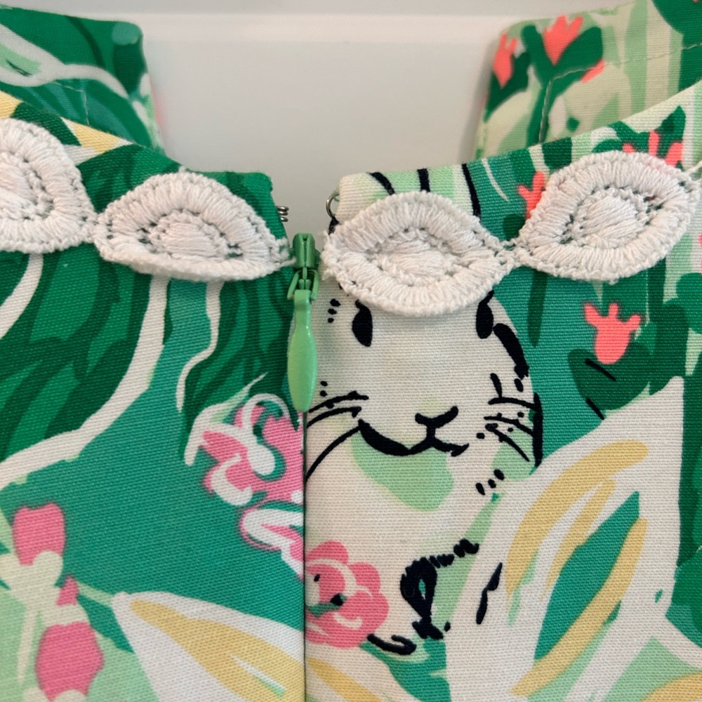 Crown and Ivy Bunny Easter Dress Green White Size 14 - Picture 9 of 11